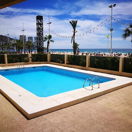 アパート Primera Linea Playa De Levante Jazmines 18-1 ベニドルム